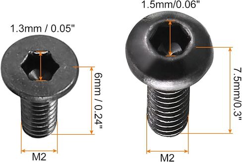 Uxcell M2x6mm موضوع زر رئيس عرافة المقبس غطاء مسمار مزلاج 100 قطعة، رأس مسطح عرافة المقبس غطاء مسمار مزلاج 50 قطعة in Saudi Arabia