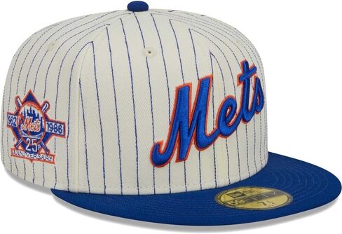New Era NY New York Mets 59FIFTY Cooperstown 25th Anniversary Retro Jersey Side Patch Fitted Cap, Hat, White in Saudi Arabia