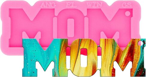 Shiny Glossy MOM Letter Style Keychain Mold Fashion Resin Silicone Mould Craft for DIY Pendant Necklace Charms Jewelry Making Tools Silicone Molds in Saudi Arabia
