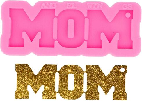 Shiny Glossy MOM Letter Style Keychain Mold Fashion Resin Silicone Mould Craft for DIY Pendant Necklace Charms Jewelry Making Tools Silicone Molds in Saudi Arabia