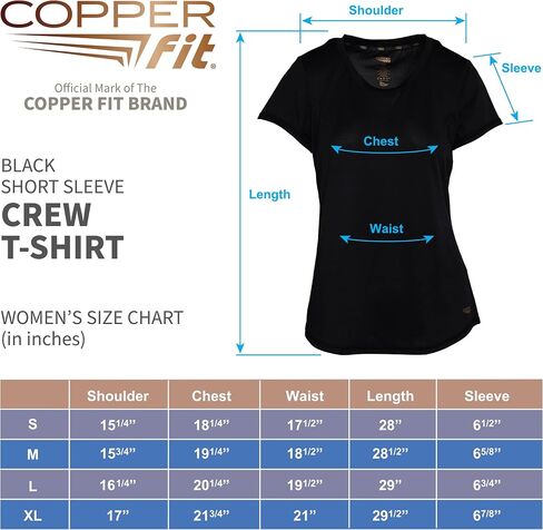 Copper Fit Energy Womens Short Sleeve Workout Tee, Medium in Saudi Arabia