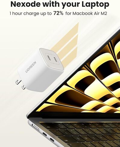 UGREEN 45W USB C Charger, Nexode 2 Port GaN Foldable PPS Wall Charger Block Support Samsung Super Fast Charging 2.0 for Galaxy S24 Ultra/Note 20, iPhone 15 Pro/14, iPad, MacBook, Steam Deck (Black) in Saudi Arabia