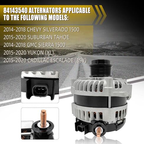 84143540 Alternator High Output Alternator 12V 170A 2 PINS 22949467 Compatible with 2014-2018 Chevy Silverado GMC Sierra 1500 2015-2020 Suburban Tahoe Yukon Denali Cadillac Escalade 4.3 5.3 6.2L in Saudi Arabia