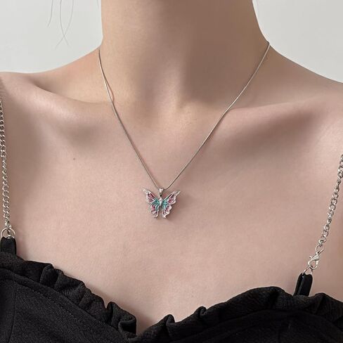 Butterfly Pendant Necklaces Chain Necklace Girls Cute Jewelry Fashion Party Gift for Woman and Girl in Saudi Arabia