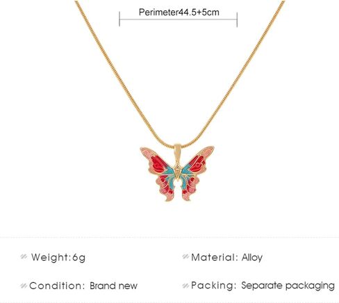 Butterfly Pendant Necklaces Chain Necklace Girls Cute Jewelry Fashion Party Gift for Woman and Girl in Saudi Arabia