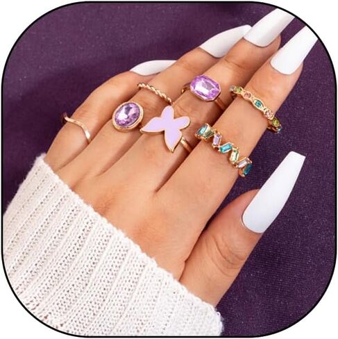 Gold Knuckle Stackable Rings Set for Women Crystal CZ Statement Stacking Ring Sets Silver Vintage Snake Love Heart Mid Finger Rings for Her in Saudi Arabia