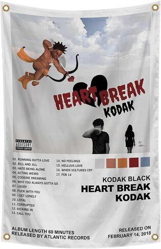 Generic Hip Hop Rapper Artists Kodak Music Album Cover2×3 FT Art Tapestries Suitable For Dormitory Cafe Study Bedroom (Red) in Saudi Arabia