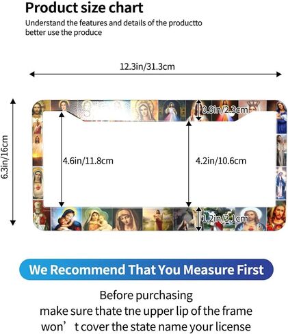 2-Pcs Jesus Is My Savior License Plate Frames Christian Aluminum Car Tag Cover Frames License Plate Holder Auto Accessories US Vehicles Standard (Screw Caps,Tire Pressure Monitor,portable screwdriver) in Saudi Arabia
