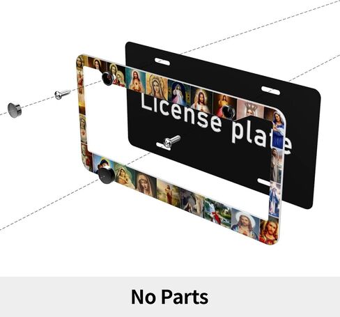 2-Pcs Jesus Is My Savior License Plate Frames Christian Aluminum Car Tag Cover Frames License Plate Holder Auto Accessories US Vehicles Standard (Screw Caps,Tire Pressure Monitor,portable screwdriver) in Saudi Arabia