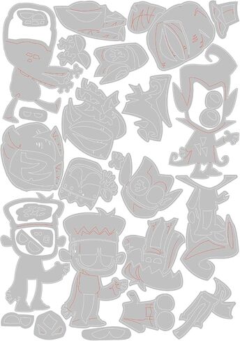 Sizzix Thinlits Die Set 28PK Costume Party, Colorize by Tim Holtz, 665555, Multicolor in Saudi Arabia