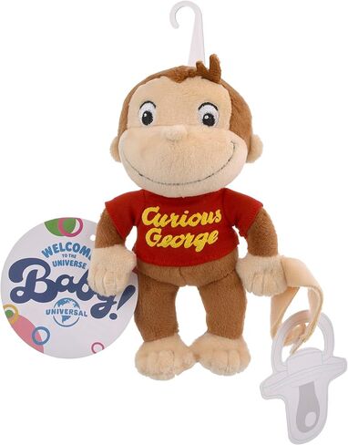 Welcome to The Universe Baby Curious George Brown, Red and Yellow Plush Pacifier Buddy in Saudi Arabia