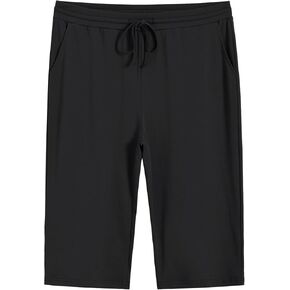 Weintee Women's Plus Size Petite Drawstring Knit Capri Pants with Pockets