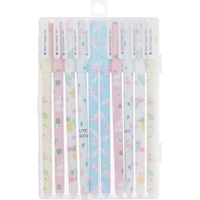 allydrew Wrapables Unicorn Flamingo Gel Ink Pens, 0.5mm Fine Point (Set of 10) for School, Office, Stationery, Flamingo Black Ink