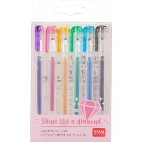 LEGAMI Bonds GGP0001 Set of 6 Mini Glitter Gel Pens