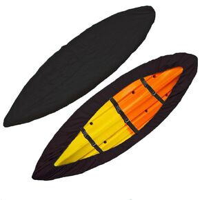 Kayak Cover, 420D Waterproof Dustproof UV Protection Kayak Covers for Outdoor Storage, Indoor Storage for Canoe Covers and Fishing Boat,Fit 10-15 FT Kayak Accessories (Black, L(11.7-13.2 FT))