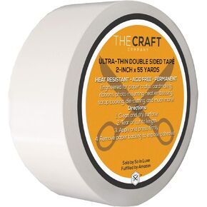 5" Ultra-Thin Crafting Tissue Tape, Double-side, Permanent, Paper Crafts, Die-Cutting, Scrap Booking, Heat Embossing, General Use [5-Inch x 55 Yards]