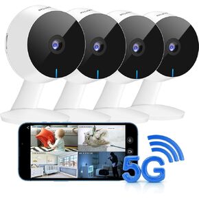 LaView 4MP 2K Cameras for Home Security Indoor, 5G& 2.4GHz Home Security Camera for Baby/Elder/Pet/Nanny,Baby Cam Starlight Sensor Color Night Vision,US Cloud Service,Works with Alexa iOS & Android