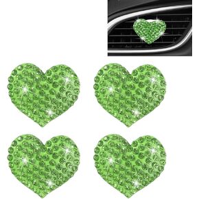 Bling Heart Air Vent Clips, 4 Pcs Heart Car Air Conditioning Outlet Clip Glistering Crystals Car Air Freshener Clip Charm Car Inter Decor Accessories (Dark blue(4 Pcs))