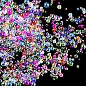 120g UV Resin Bubble Beads Droplet Multicolor Fillers Water Bead AB Miniature Inclusion for 3D Nail Art Pendant Jewelry DIY Making Decorations(0.4 mm to 3 mm)