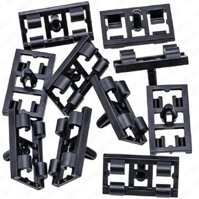Rexka 10pcs X5 E53 Front Black Door Seal Clip Door Weatherstrip Moulding Clamp 51337008409 for BMW 98-06