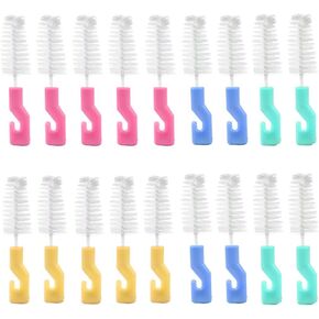 20 PCS Bottle Nipple Cleaner Sponge Brush Pacifier Sponge Cleaning Small Brush Baby Bottle Cleaner Brush for Standard Nipples Scrubber, Nipple Brush (20 PCS)