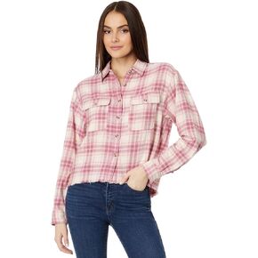 Lucky Brand Women's Raw Edge Cropped Plaid