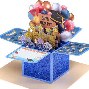 Kesote Graduation Pop Up Card with Envelope, 3D Card for Graduation Congrats Grad Card, Pop Up Graduation Card 2024 for High School College University PHD Graduates