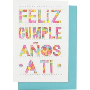 Hallmark Vida Spanish Birthday Card (Feliz Cumpleaños) for Friend, Coworker, Parent, Neighbor
