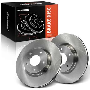 A-Premium 11.64 inch (295.7mm) Front Drilled and Slotted Disc Brake Rotors Compatible with Select Nissan and Infiniti Models - 350Z 2003-2005, G35 2003-2005, V6 3.5L, 2-PC Set
