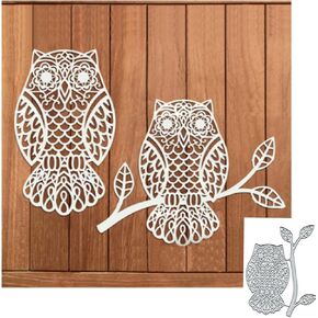 Cute Owl and Foliage Tree Metal Die Cuts for Card Making,Owl Flower Leaf Card Cutting Dies Cut Stencils DIY Scrapbooking Album Decorative Embossing Paper Card Embossing Craft