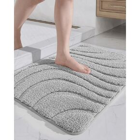 DEXI Non Slip Bath Mat, Absorbent Washable Bathroom Runner Rug, Soft Microfiber Bath Mats for Bathroom Floor, Shower Room, Sink, 20"x32", Beige