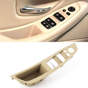 Driver Side Door Handle Replacement for BMW 5 Series,Window Switch Armrest Panel,Inner Pull Handle Trim Panel Cover Replacement for 2010-2016 BMW 5 Series 520 523 525 528 530 535 F10 F11 Beige