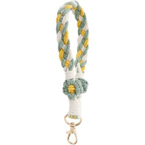 Sither Macrame Keychain Women Floral Handmade Keychain Bracelet Keyring Wristlet Macrame Keychain Holder for Gift