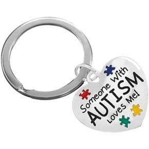 Autism Awareness Keychains, Bulk Autism Jewelry for Teacher Gift Giving, Fundraising, Event Promotional Item