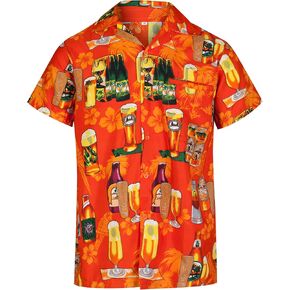 Funny Hawaiian Shirts for Men Summer Shirts - Beer Shirt Tropical Shirt Loose Fit Beach Shirts - Short Sleeve Shirts