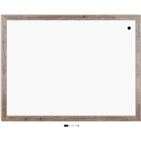 U Brands Decor Magnetic Dry-Erase Board, 48 X 36 Inches, Rustic Wood Frame