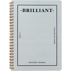 PAPERIAN Brilliant Monthly & Weekly Planner - Wirebound Undated Monthly &Weekly Planner Book Scheduler Diary (Shell Pink)
