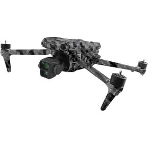 MightySkins Carbon Fiber Skin Compatible with DJI Air 3 - Black Camo | Protective, Durable Textured Carbon Fiber Finish | Easy to Apply