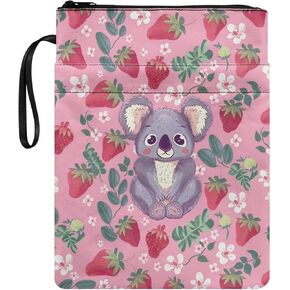 Talayituse Axolotl Heart Print Book Sleeve with Zipper Book Protector Pouch Waterproof Book Book Covers 8.7 x 11.4 inch Book Sleeves for Girls Adult Kids
