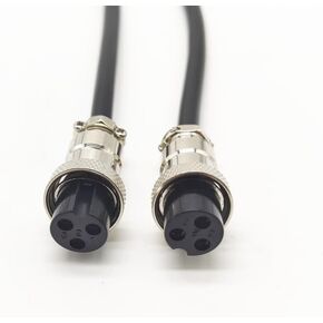 GX16 3 Pin Cable Double Female Head Aviation Cordset, GX16 3 Pin Panel Mount Circular Metal Aviation Connector Adapter Female to Female（0.5Meter）