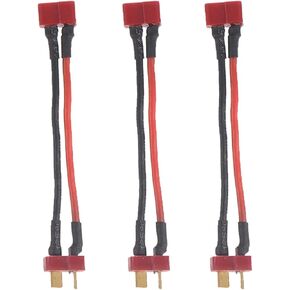 T Plug Battery Extension Cable with 14awg 10cm Silicone Cord 1 Female to 2 Male Battery Cable for RC LiPO Battery T Plug Connector Female and Male 3pcs…