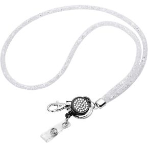 Artscope Bling Crystal Lanyard, Shiny Rhinestones Nylon Mesh ID Card Holder Lanyard Neck Strap