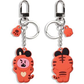 B.T.S_Bangtan Boys Official Merchandise- COOKY Character Tiger Theme Mini Keychain_JK Photo cards Included_Anthology Proof Yet to Come, Orange