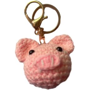 Handmade Crochet Keychain,Cute Plush Animal Key Chains Accessories for Backpacks,Knitted Yarn Keyrings Charms Gifts