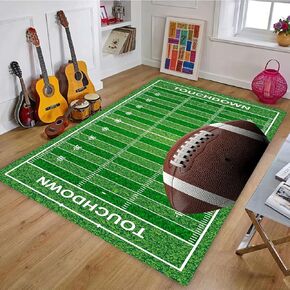Football Rug for Boys Room 3'x5' Non Slip Football Field Rug,Boys Rugs for Bedroom Living Room Football Room Decor