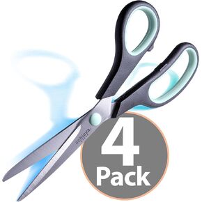 Achieva 8" Titanium Scissors, Black, 4PK (94108)