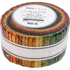 Lunn Studios Artisan Batiks Prisma Dyes Autumn Roll Up 40 2.5-inch Strips Robert Kaufman RU-1257-40 in Kuwait