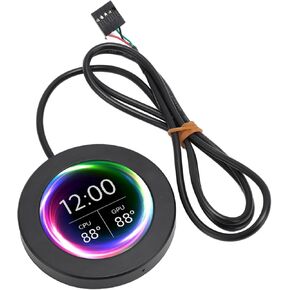 VBESTLIFE 2.1inch AIO Computer Temp Monitor, CPU Cooler LCD Display Screen Upgrade Kit, PC Sensor Panel CPU Temp Monitor for Water Cooling Systems, for AIDA64 (Black)