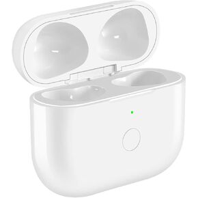 Wireless Charging Case Replacement Compatible with AirPods 3rd Generation, Air Pods 3 Charger Case with Bluetooth Pairing Sync Button Without Earbuds, White