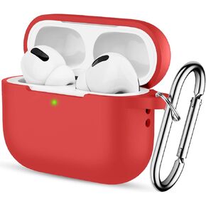 Airpods Pro 2 Case Cover 2022/Pro 2019, Soft Silicone Protective Charging Cover Skin Compatible Apple Airpods Pro 2nd/1st Generation Case for Women Men with Keychain, Front LED Visible (Black)